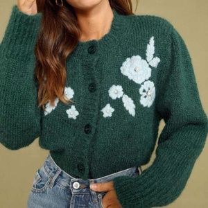 ARMANDE cardigan In Uni Vert (size 8) NWT